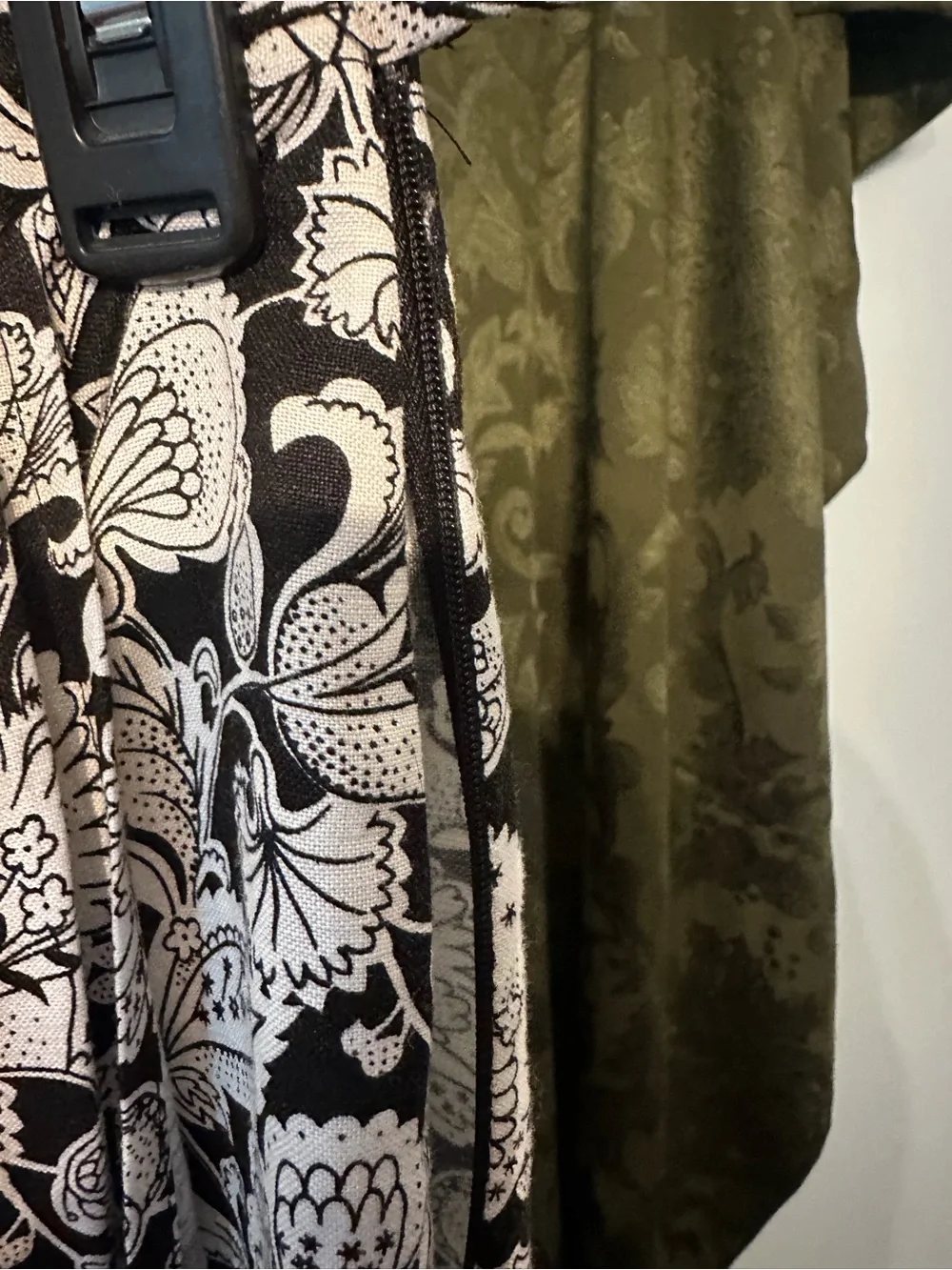 Talbots Black and White Floral Paisley Maxi Linen Skirt Size 16